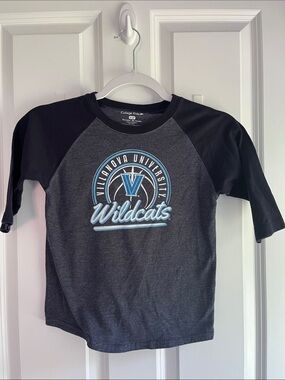 Villanova Wildcats Kids' Long Sleeve Raglan Tee - Black & Charcoal
